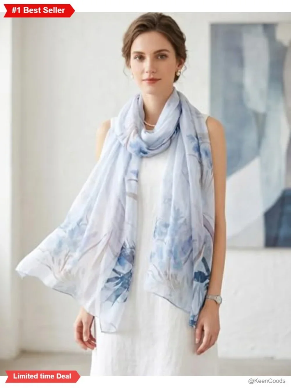 100% Mulberry Silk Chiffon Scarf Large Sheer Shawl Wrap Women Gift